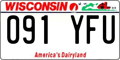 WI license plate 091YFU