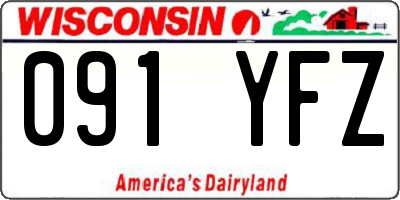 WI license plate 091YFZ