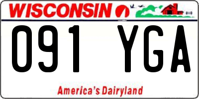 WI license plate 091YGA