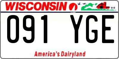 WI license plate 091YGE