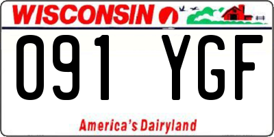 WI license plate 091YGF