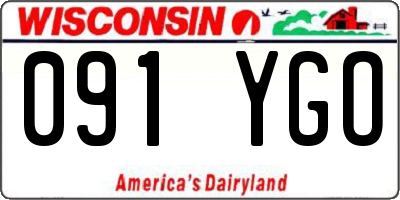 WI license plate 091YGO