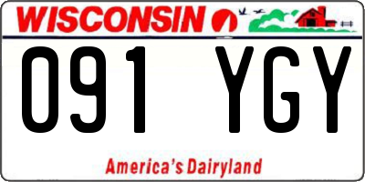 WI license plate 091YGY