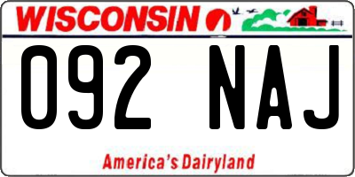 WI license plate 092NAJ