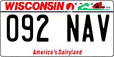 WI license plate 092NAV