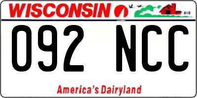 WI license plate 092NCC