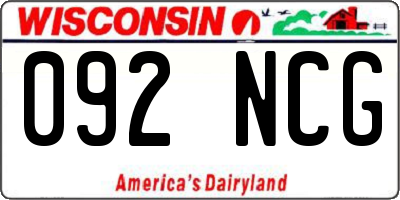 WI license plate 092NCG