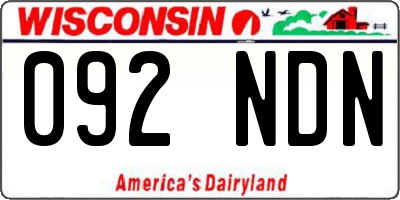 WI license plate 092NDN