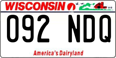 WI license plate 092NDQ