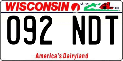 WI license plate 092NDT