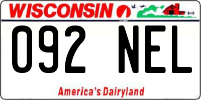 WI license plate 092NEL