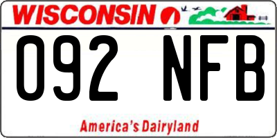 WI license plate 092NFB