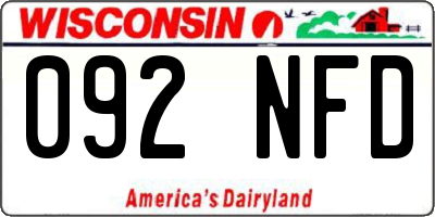 WI license plate 092NFD