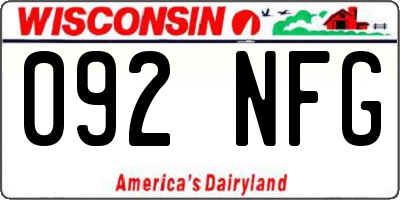 WI license plate 092NFG