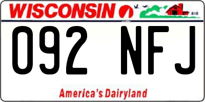 WI license plate 092NFJ