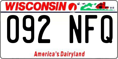 WI license plate 092NFQ