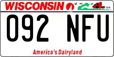 WI license plate 092NFU