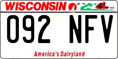 WI license plate 092NFV