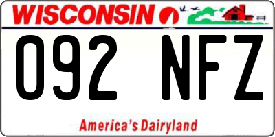 WI license plate 092NFZ