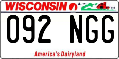 WI license plate 092NGG