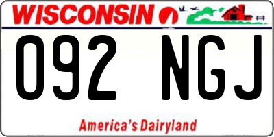 WI license plate 092NGJ