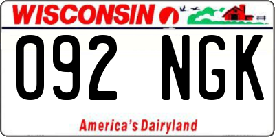 WI license plate 092NGK