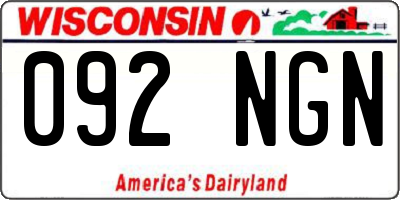 WI license plate 092NGN