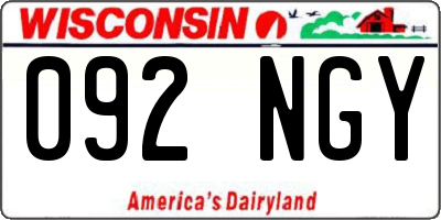 WI license plate 092NGY