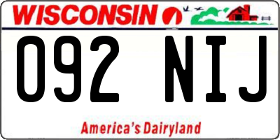 WI license plate 092NIJ