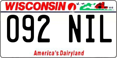 WI license plate 092NIL