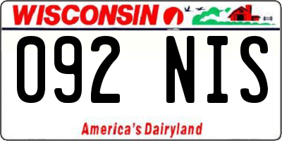 WI license plate 092NIS