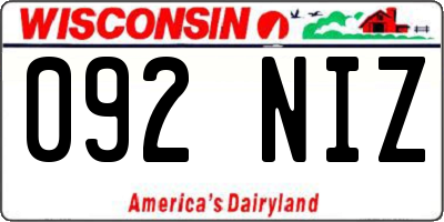 WI license plate 092NIZ