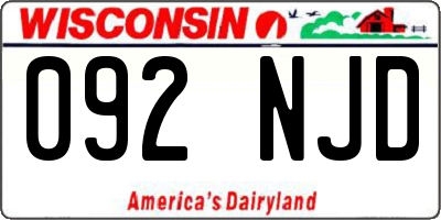 WI license plate 092NJD