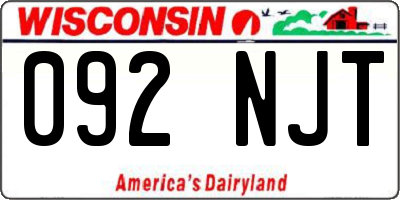 WI license plate 092NJT