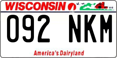 WI license plate 092NKM