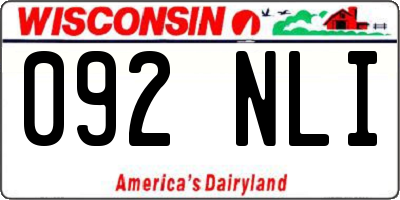 WI license plate 092NLI