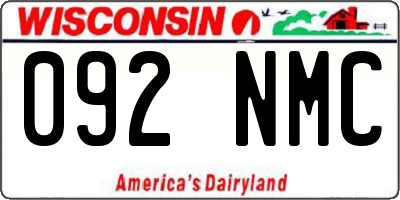 WI license plate 092NMC