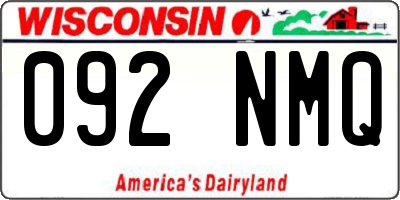 WI license plate 092NMQ