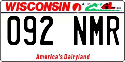 WI license plate 092NMR