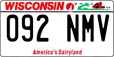WI license plate 092NMV