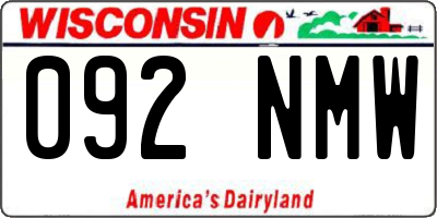 WI license plate 092NMW