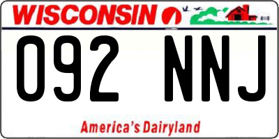 WI license plate 092NNJ