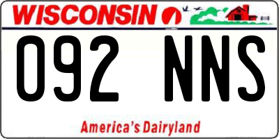WI license plate 092NNS