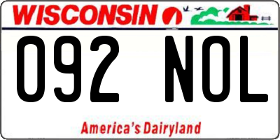 WI license plate 092NOL