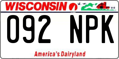 WI license plate 092NPK