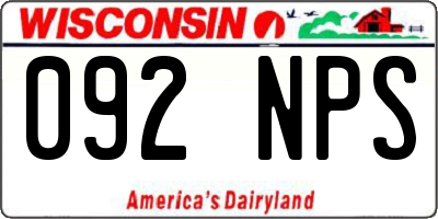 WI license plate 092NPS