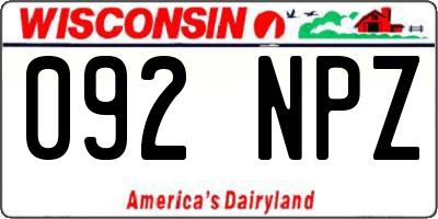 WI license plate 092NPZ