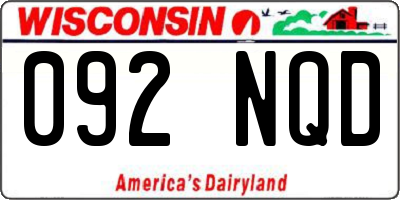 WI license plate 092NQD
