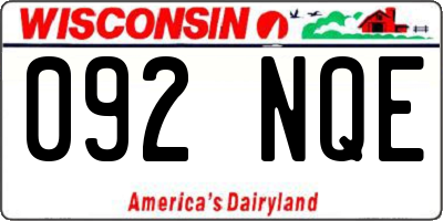 WI license plate 092NQE