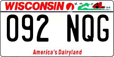 WI license plate 092NQG